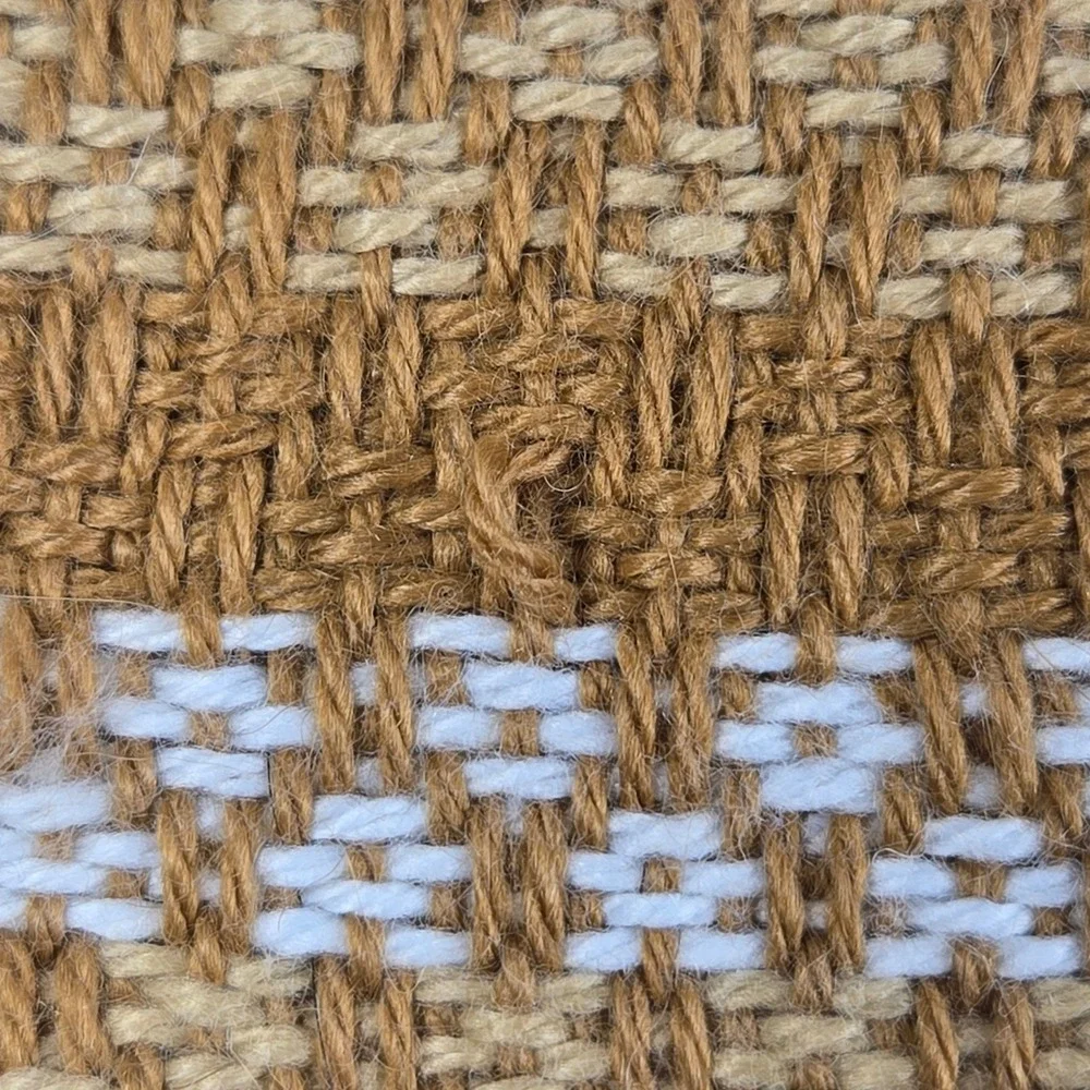 Artesanias Peru Scarf Brown Striped Alpaca Wool Fringed Boho Ethnic Hippie Chic